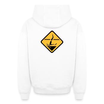 Graphique de signe de plongée - Sweat à capuche unisexe zippé oversize épais SPREAD - blanc - Dos - AI Model Male 178 light (178cm)