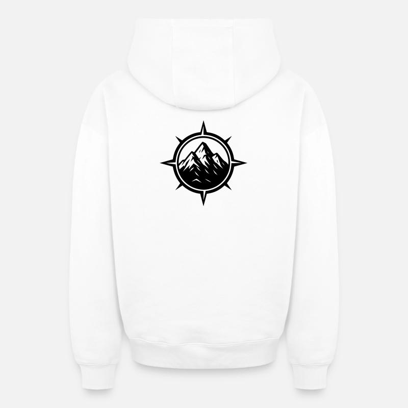 Monts Compass - Sweat à capuche unisexe zippé oversize épais SPREAD - blanc