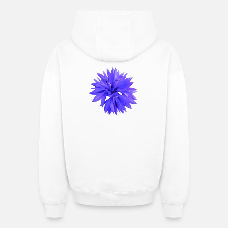 Bleuet - Sweat à capuche unisexe zippé oversize épais SPREAD - blanc