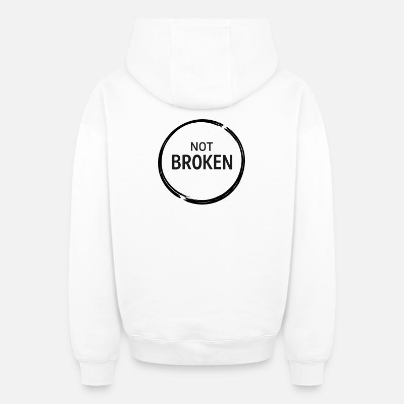 Not Broken Resilience Tee - Sweat à capuche unisexe zippé oversize épais SPREAD - blanc