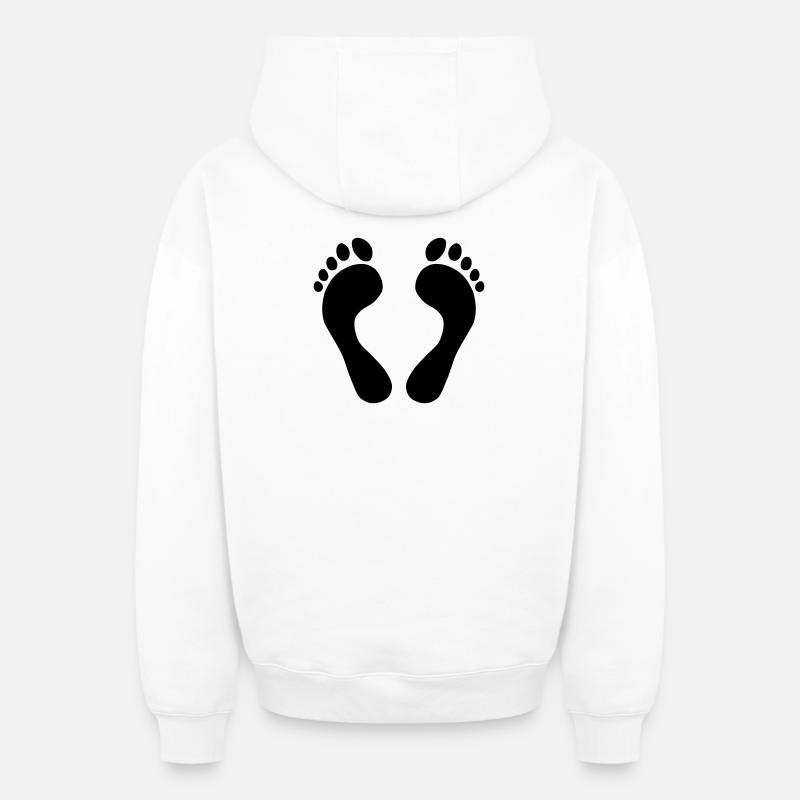 Pieds - Sweat à capuche unisexe zippé oversize épais SPREAD - blanc