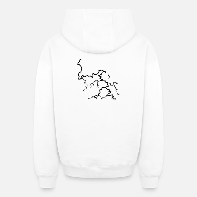 blitz - Sweat à capuche unisexe zippé oversize épais SPREAD - blanc