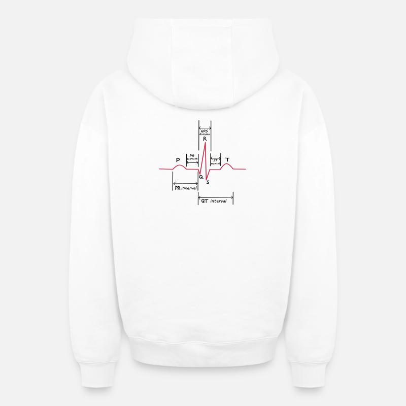 Ecg - Sweat à capuche unisexe zippé oversize épais SPREAD - blanc