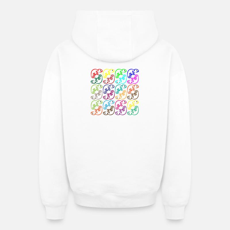 Caméléon brouhaha - Sweat à capuche unisexe zippé oversize épais SPREAD - blanc