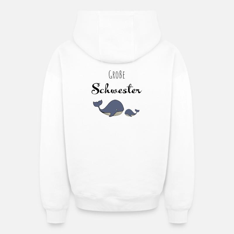 Große Schwester Wal - Oversized Heavyweight Unisex Zip Hoodie - Weiß