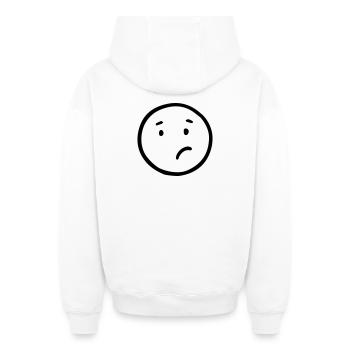 confus - Sweat à capuche unisexe zippé oversize épais SPREAD - blanc - Dos - AI Model Male 178 light (178cm)