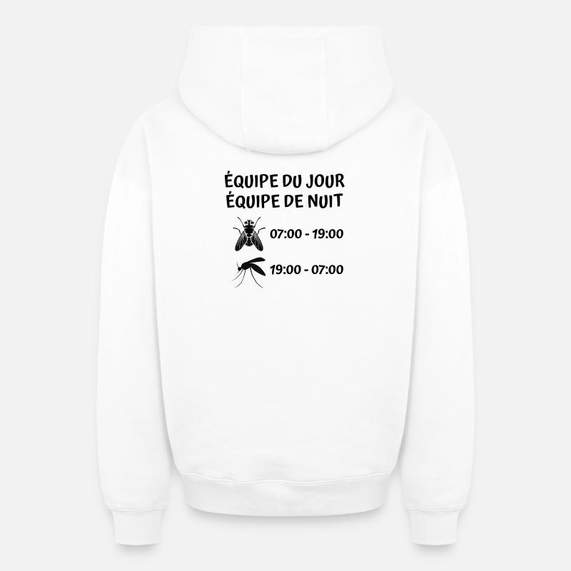 mouche, moustique - Sweat à capuche unisexe zippé oversize épais SPREAD - blanc
