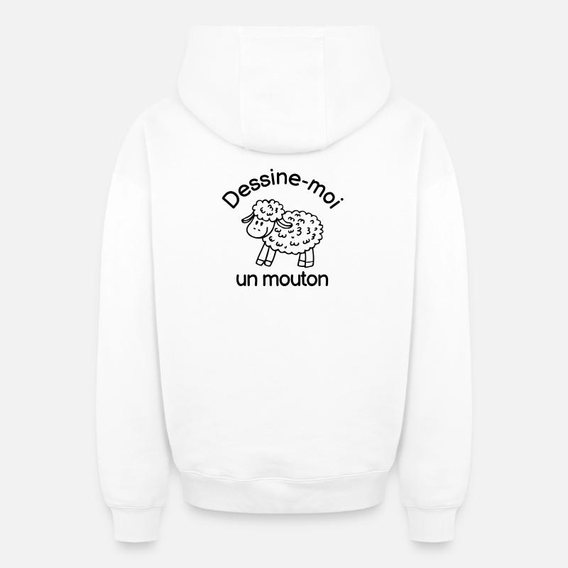 mouton, petit prince - Sweat à capuche unisexe zippé oversize épais SPREAD - blanc