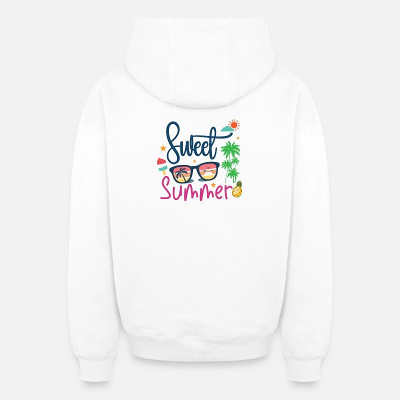 Doux été - Sweat à capuche unisexe zippé oversize épais SPREAD - blanc