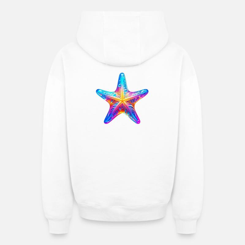 Étoile de mer - Sweat à capuche unisexe zippé oversize épais SPREAD - blanc