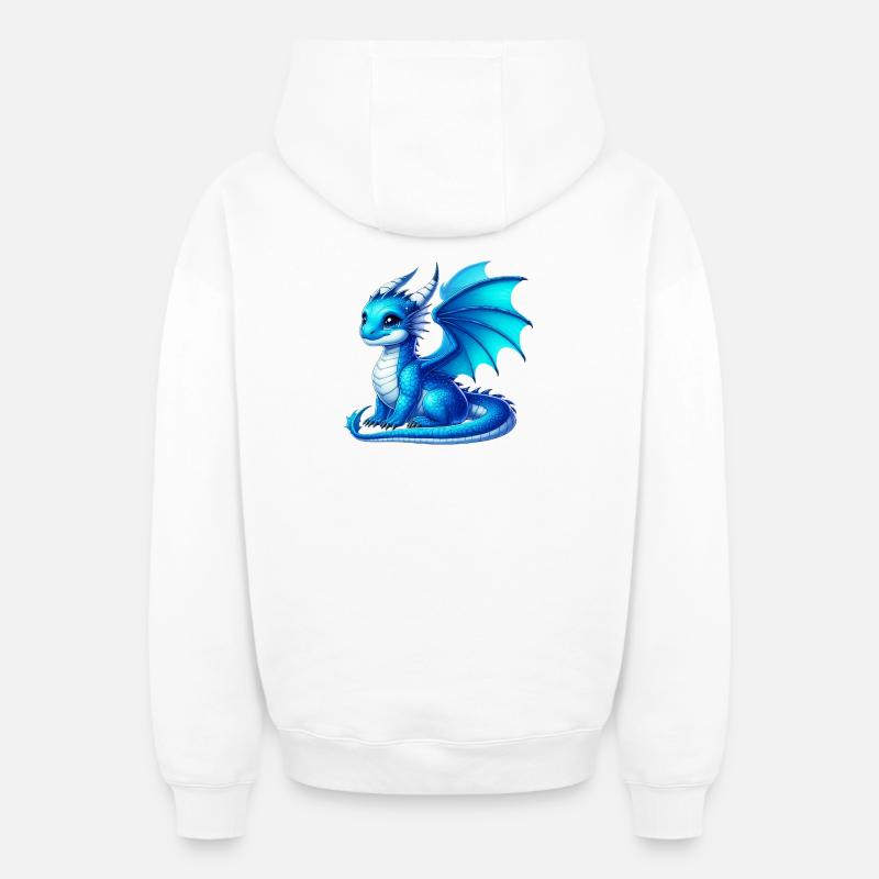 Dragon - Sweat à capuche unisexe zippé oversize épais SPREAD - blanc