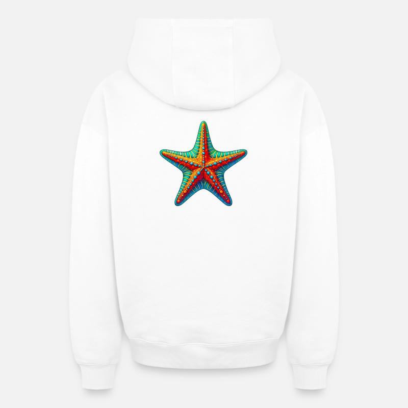 Étoile de mer - Sweat à capuche unisexe zippé oversize épais SPREAD - blanc