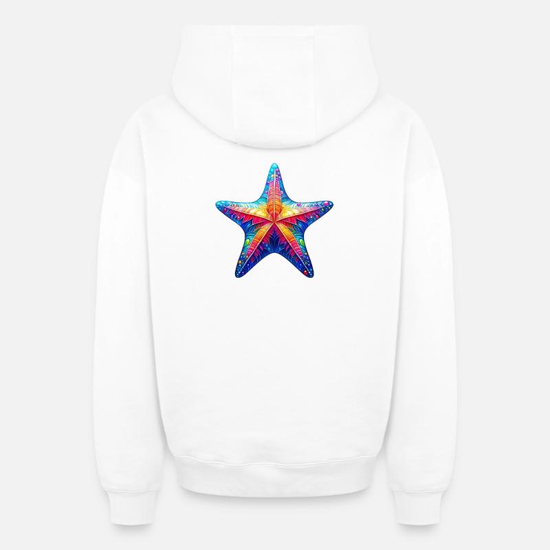 Étoile de mer - Sweat à capuche unisexe zippé oversize épais SPREAD - blanc
