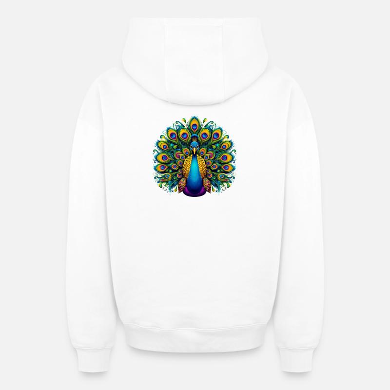 Paon - Sweat à capuche unisexe zippé oversize épais SPREAD - blanc