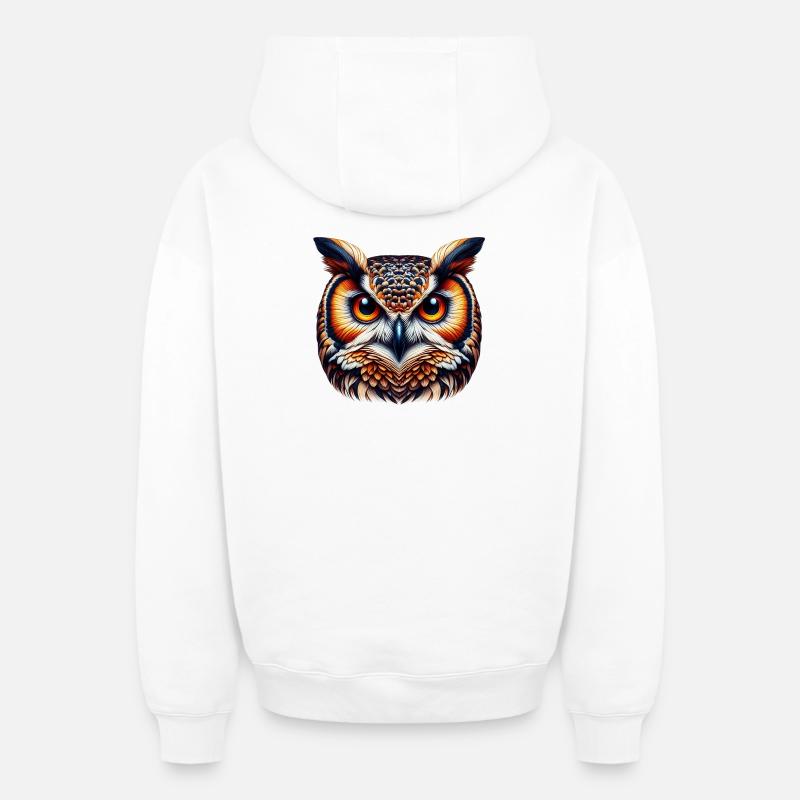 Hibou - Sweat à capuche unisexe zippé oversize épais SPREAD - blanc