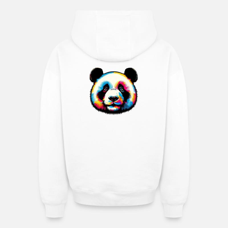 Panda - Sweat à capuche unisexe zippé oversize épais SPREAD - blanc