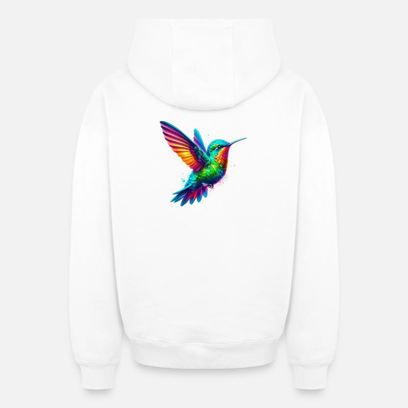 Colibri - Sweat à capuche unisexe zippé oversize épais SPREAD - blanc