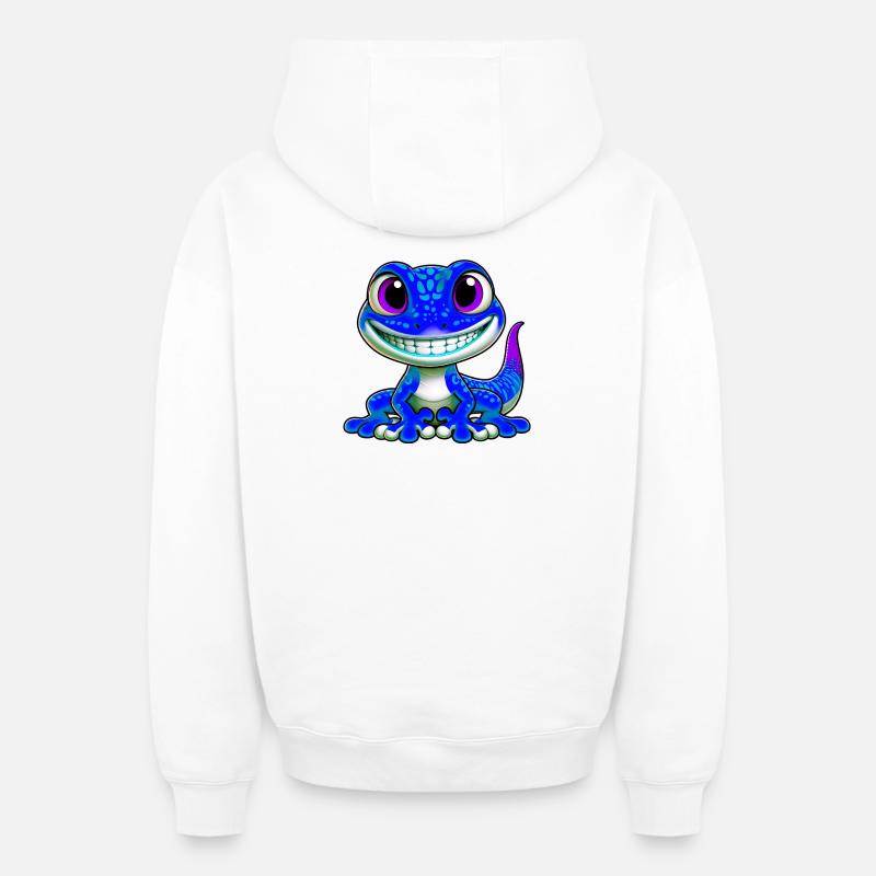 Gecko - Sweat à capuche unisexe zippé oversize épais SPREAD - blanc