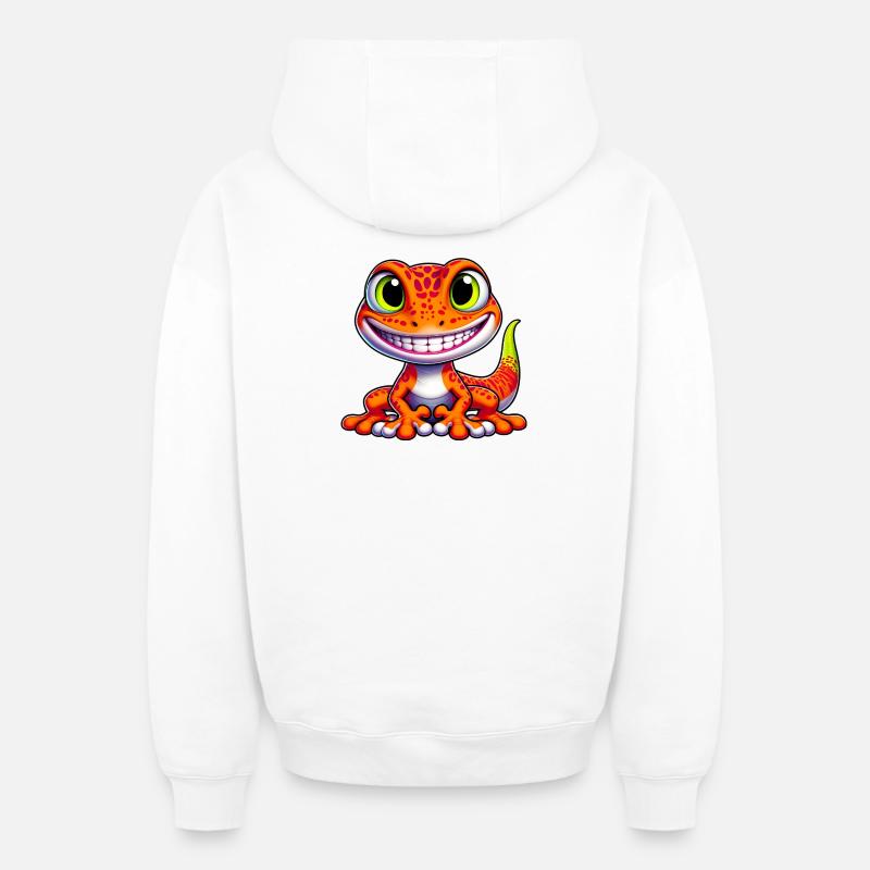 Gecko - Sweat à capuche unisexe zippé oversize épais SPREAD - blanc