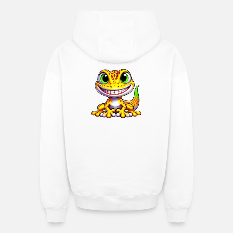 Gecko - Sweat à capuche unisexe zippé oversize épais SPREAD - blanc