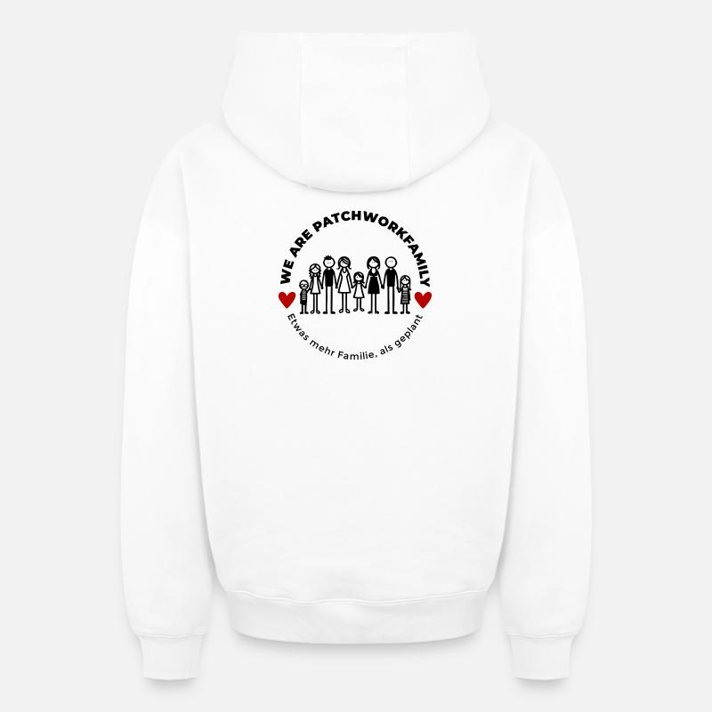 We are Patchworkfamily - Oversized Heavyweight Unisex Zip Hoodie - Weiß