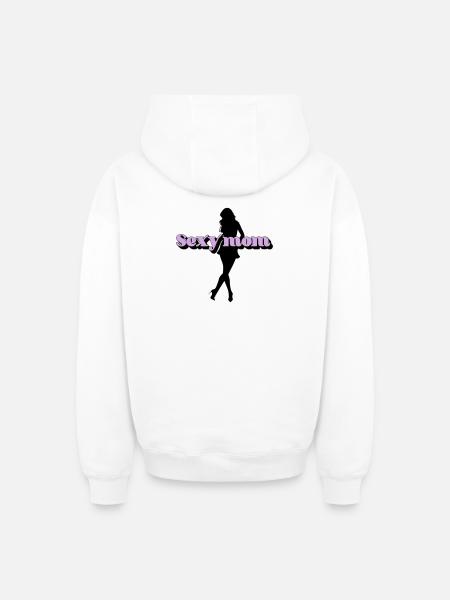 Sexy mom - Oversized Heavyweight Unisex Zip Hoodie - white