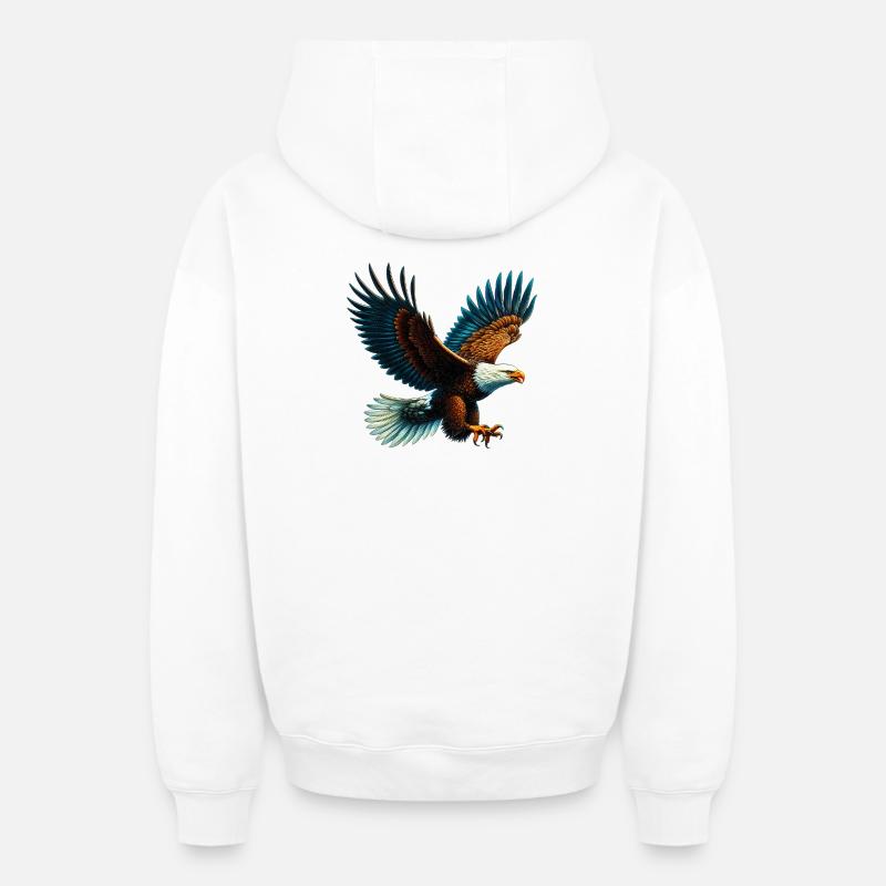 Aigle - Sweat à capuche unisexe zippé oversize épais SPREAD - blanc