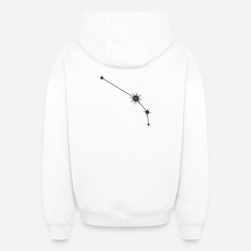 Widder Stern Sternbild Sternzeichen Schwarz & Grau - Oversized Heavyweight Unisex Zip Hoodie - Weiß