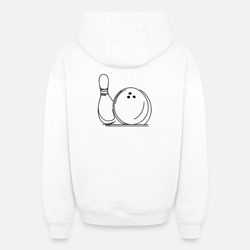 Boule et quille de bowling - Sweat à capuche unisexe zippé oversize épais SPREAD - blanc