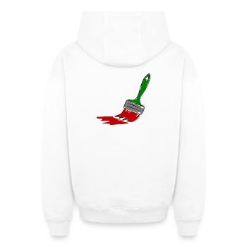 Pinceau de peintre - Sweat à capuche unisexe zippé oversize épais SPREAD - blanc - Dos - AI Model Male 178 light (178cm)