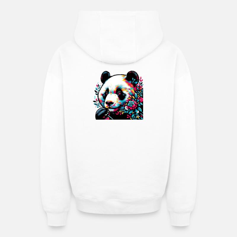 Panda - Oversized Heavyweight Unisex Zip Hoodie - Weiß
