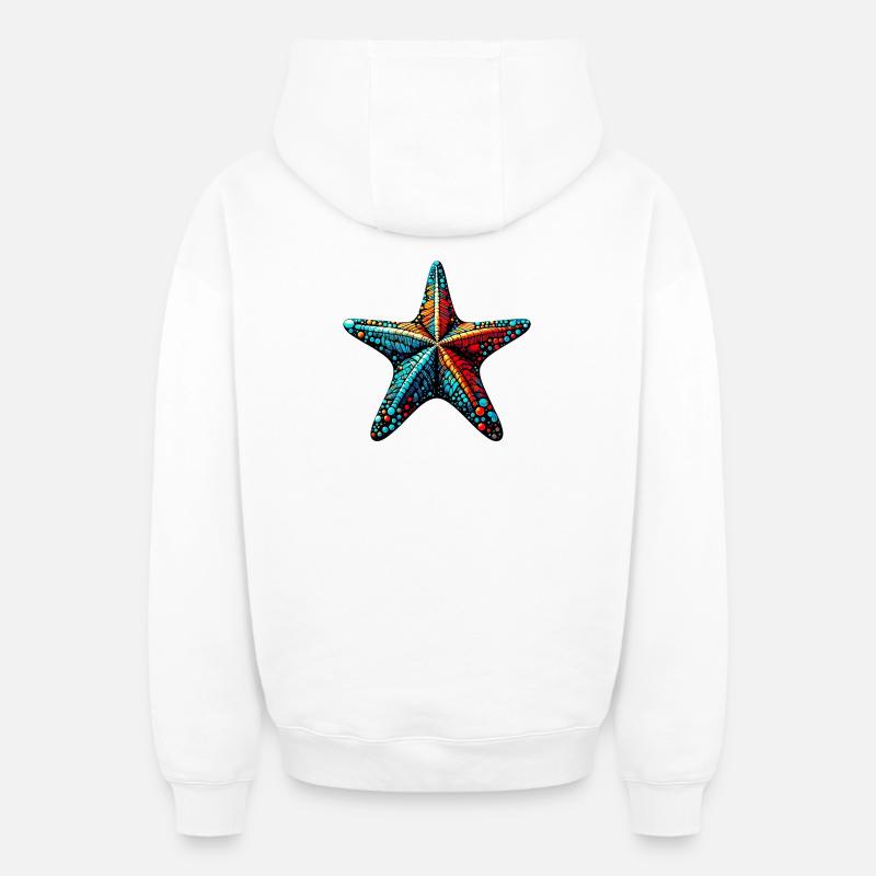 Étoile de mer - Sweat à capuche unisexe zippé oversize épais SPREAD - blanc