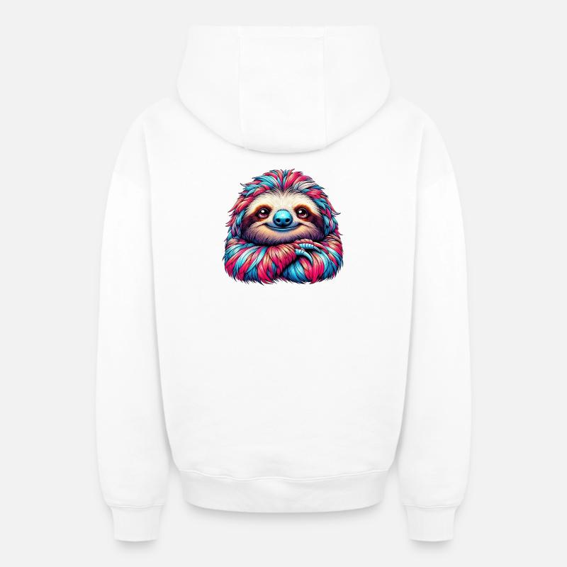 Paresse - Sweat à capuche unisexe zippé oversize épais SPREAD - blanc