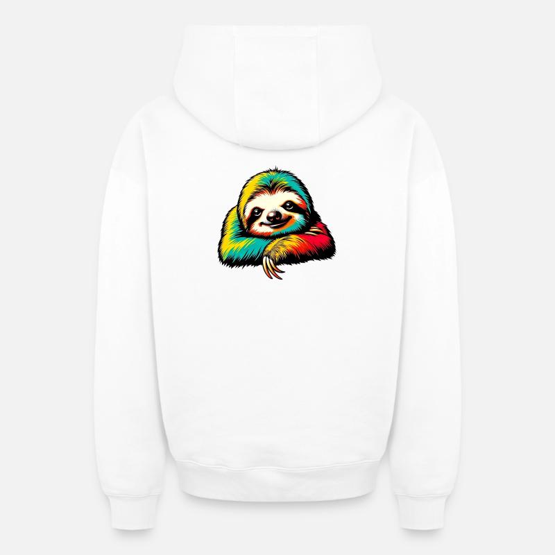Paresse - Sweat à capuche unisexe zippé oversize épais SPREAD - blanc