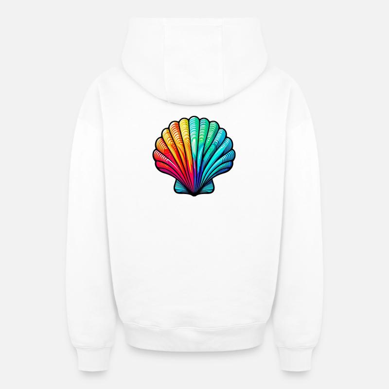 Coquille - Sweat à capuche unisexe zippé oversize épais SPREAD - blanc
