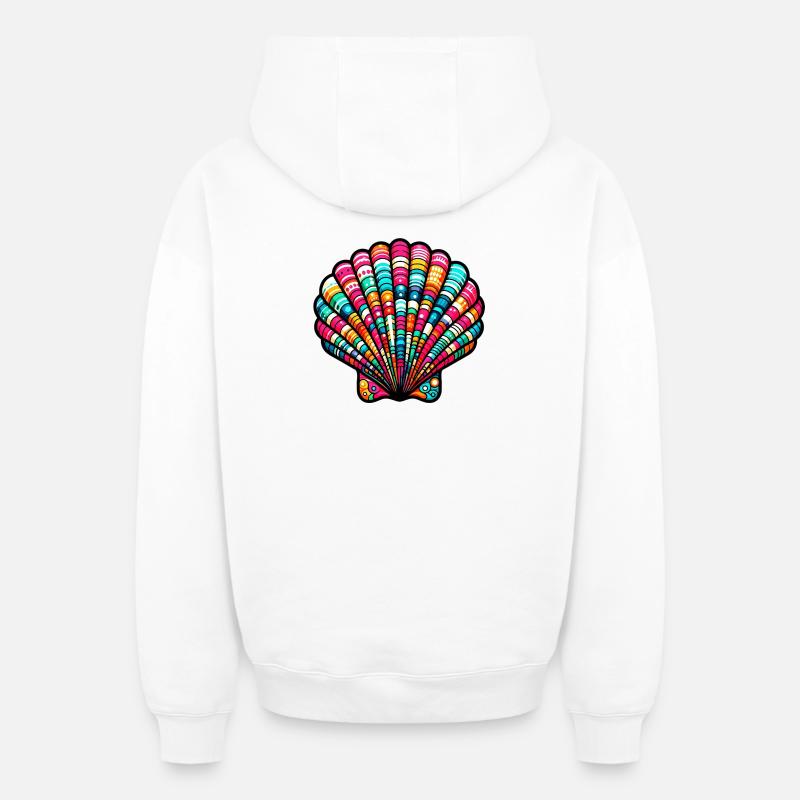 Coquille - Sweat à capuche unisexe zippé oversize épais SPREAD - blanc