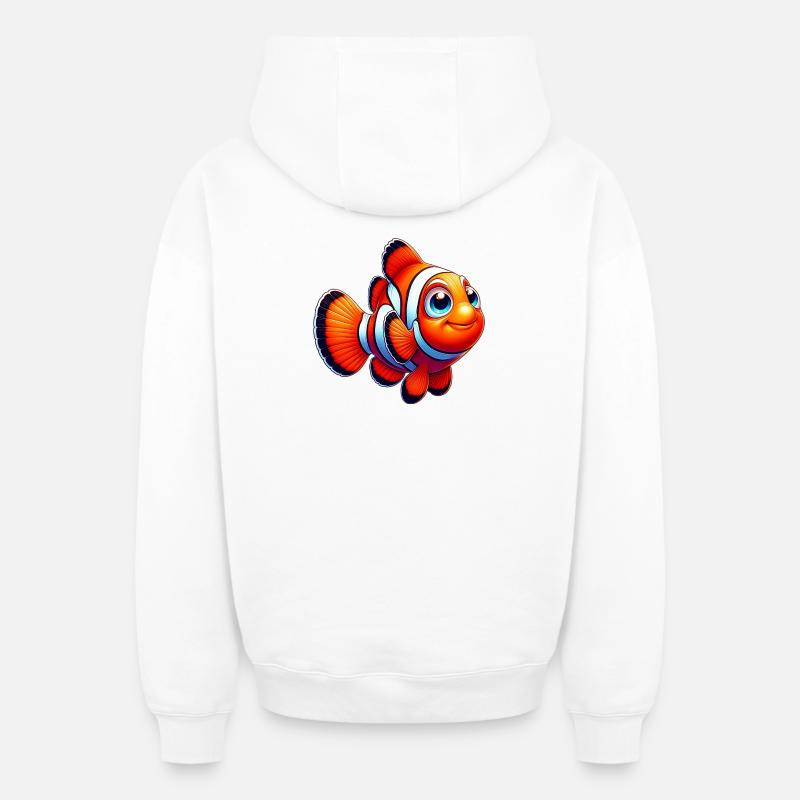 Clownfisch - Oversized Heavyweight Unisex Zip Hoodie - Weiß