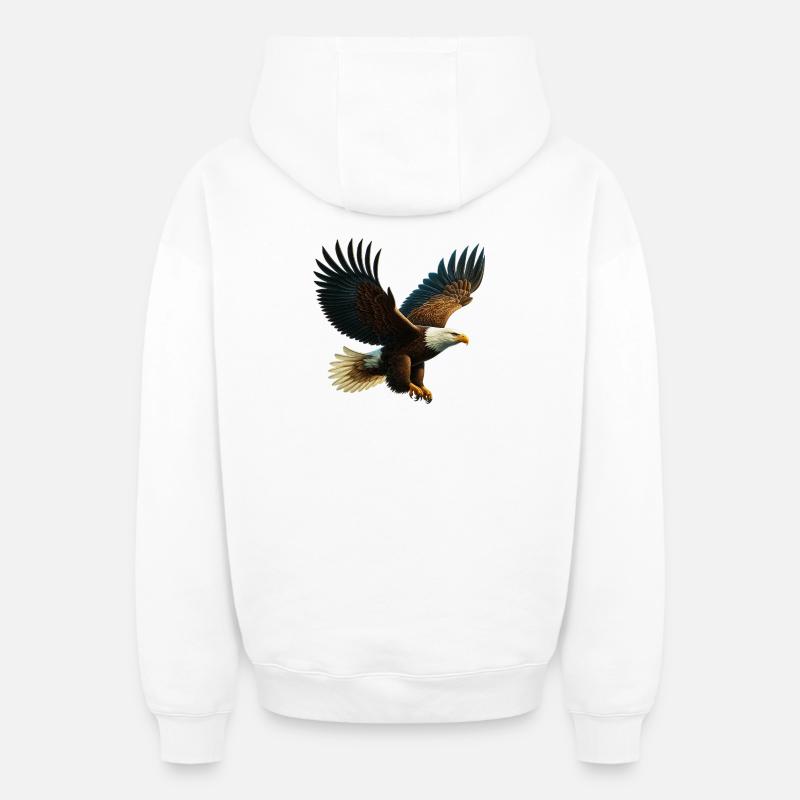 Aigle - Sweat à capuche unisexe zippé oversize épais SPREAD - blanc
