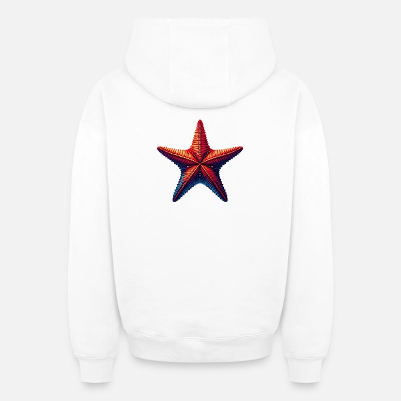 Étoile de mer - Sweat à capuche unisexe zippé oversize épais SPREAD - blanc