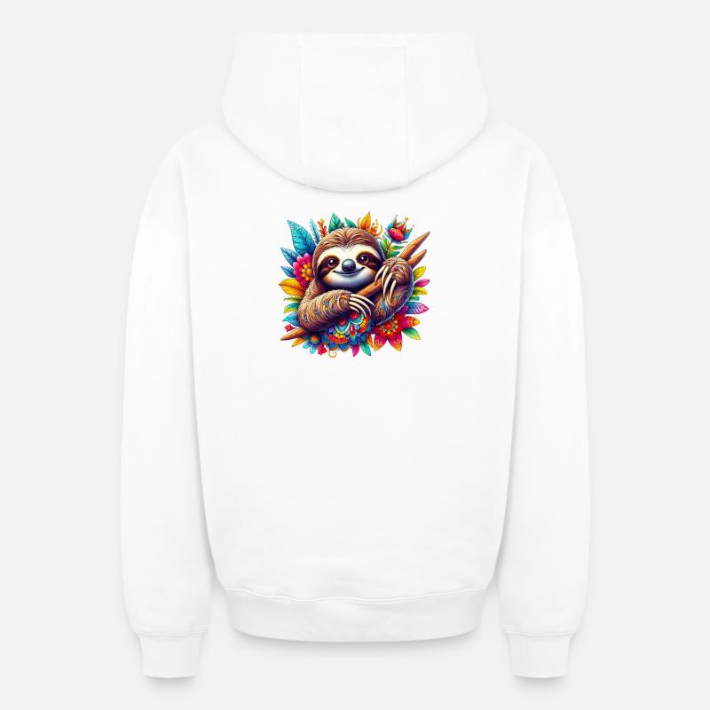 Paresse - Sweat à capuche unisexe zippé oversize épais SPREAD - blanc
