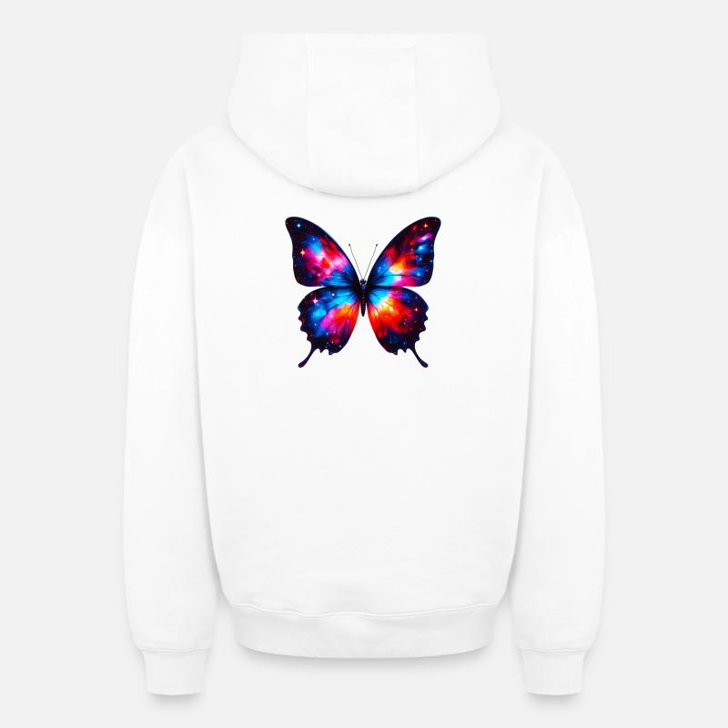 Papillon - Sweat à capuche unisexe zippé oversize épais SPREAD - blanc