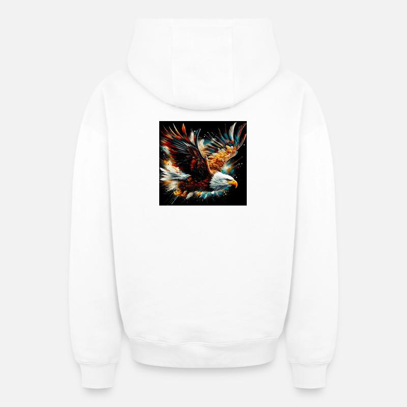 aigle - Sweat à capuche unisexe zippé oversize épais SPREAD - blanc