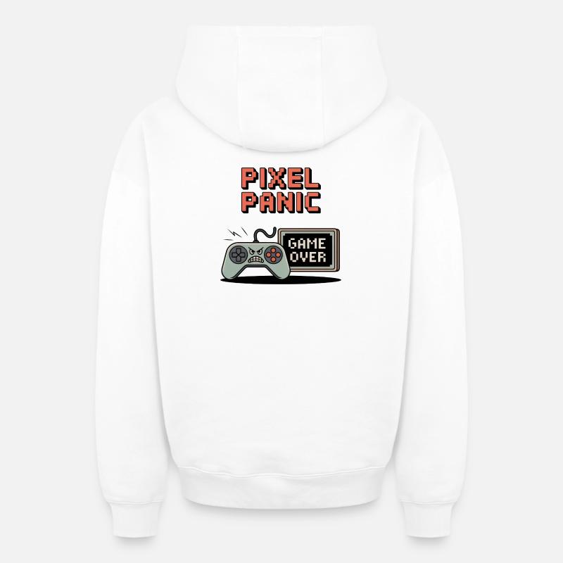 Pixel Panic – Game Over Rage Modus - Oversized Heavyweight Unisex Zip Hoodie - Weiß