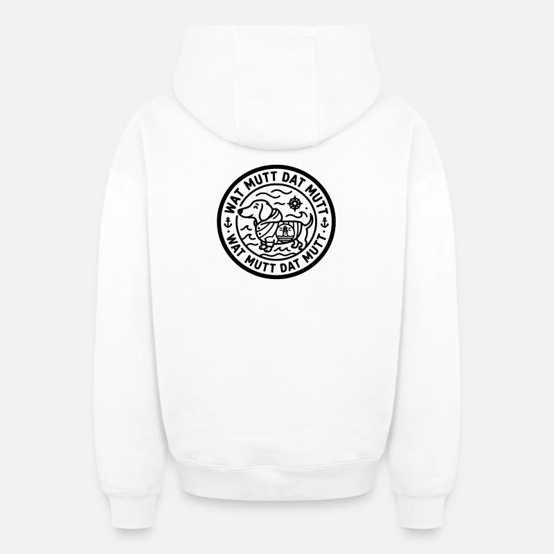wat mutt dat mutt dackel - Oversized Heavyweight Unisex Zip Hoodie - Weiß