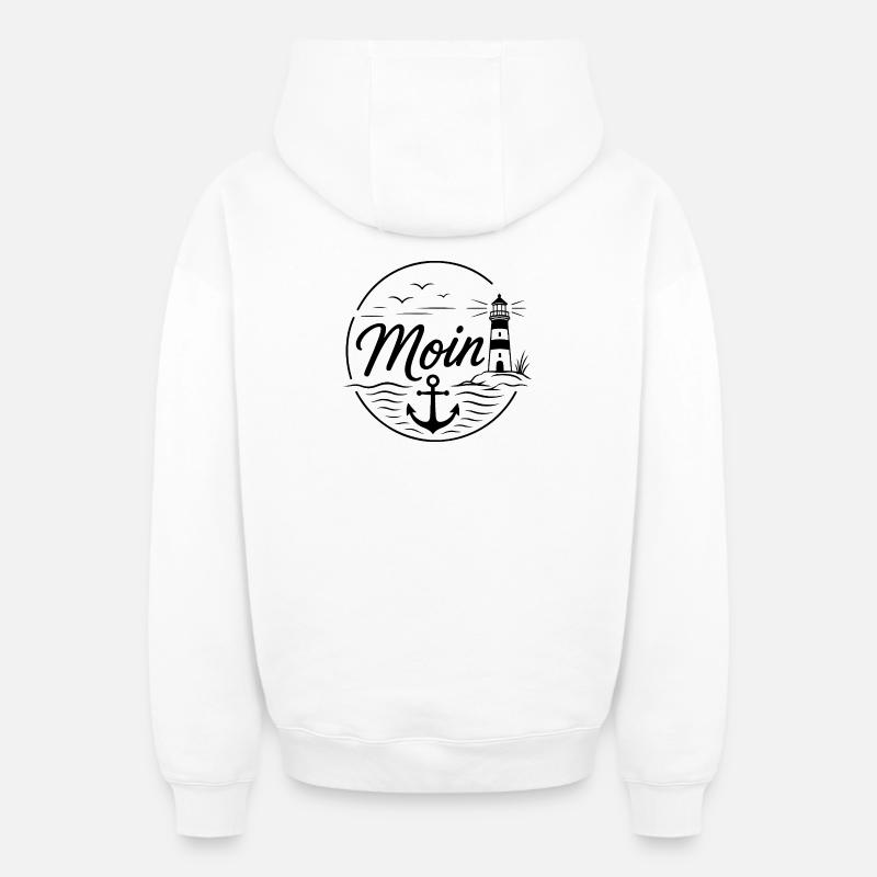 Bonjour - Sweat à capuche unisexe zippé oversize épais SPREAD - blanc