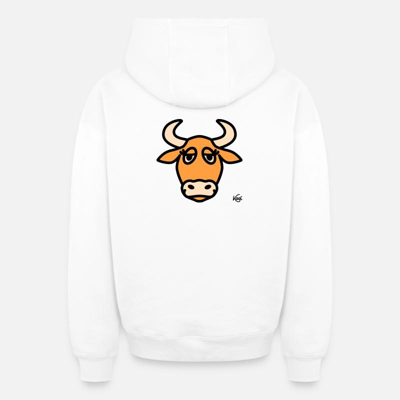 Grand Taureau - Sweat à capuche unisexe zippé oversize épais SPREAD - blanc