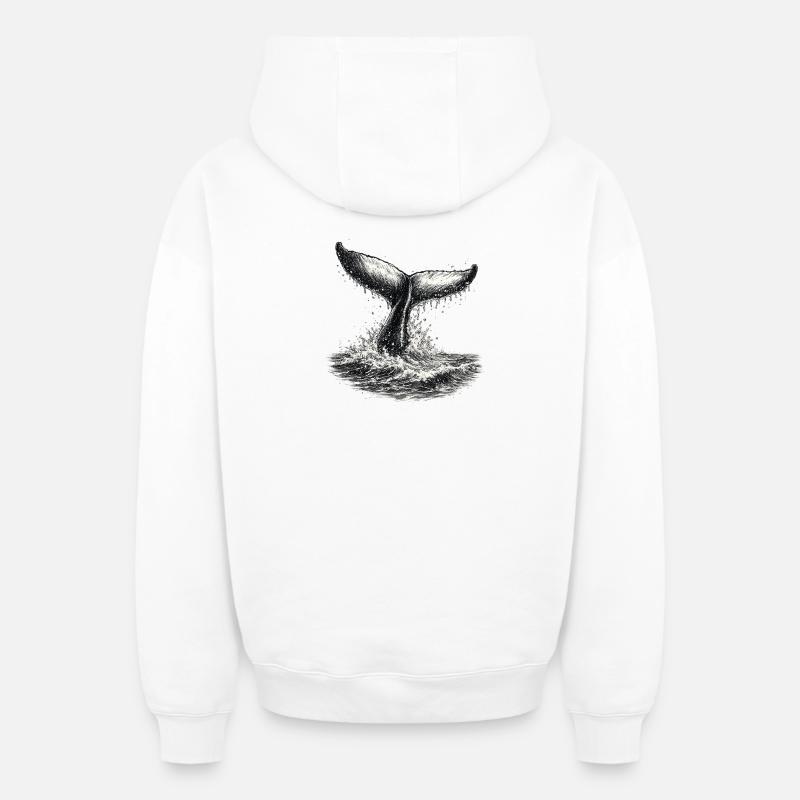 Dérive électorale - Sweat à capuche unisexe zippé oversize épais SPREAD - blanc