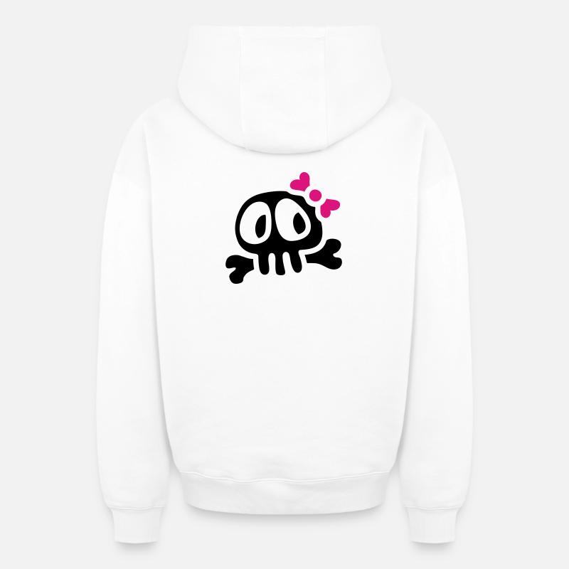 lady skull - Oversized Heavyweight Unisex Zip Hoodie - Weiß