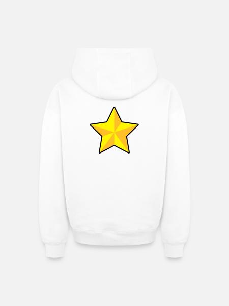 3D Stern | 3D Star | Dimension - Oversized Heavyweight Unisex Zip Hoodie - white