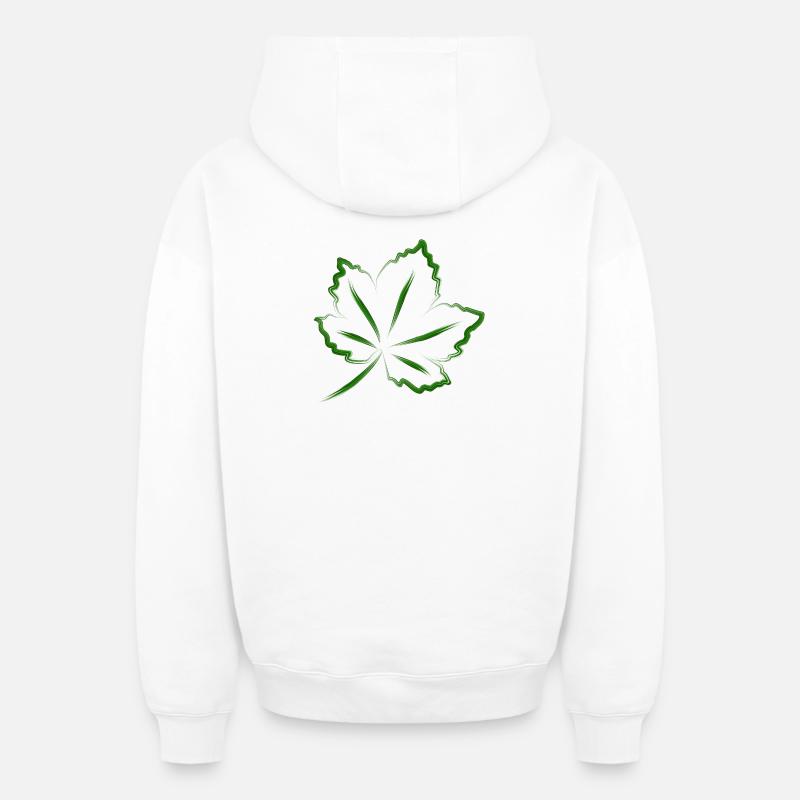 feuille - Sweat à capuche unisexe zippé oversize épais SPREAD - blanc
